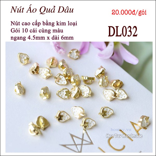 Nút Áo Siêu Nhỏ Hình Quả Dâu - Nút Áo Cao Cấp cho búp bê, thú bông nhí DL032