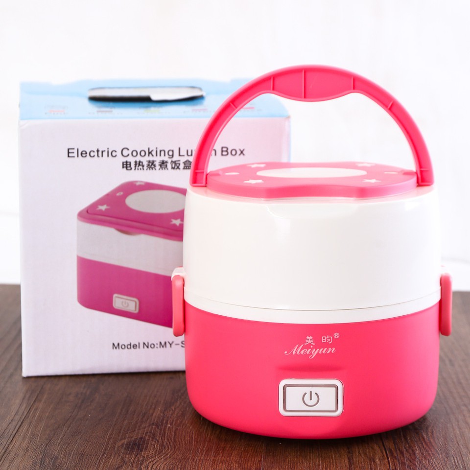 Hộp Cơm Thủy Điện 2 Ngăn Meiyun (Hồng) - Bảo hành 3 Tháng