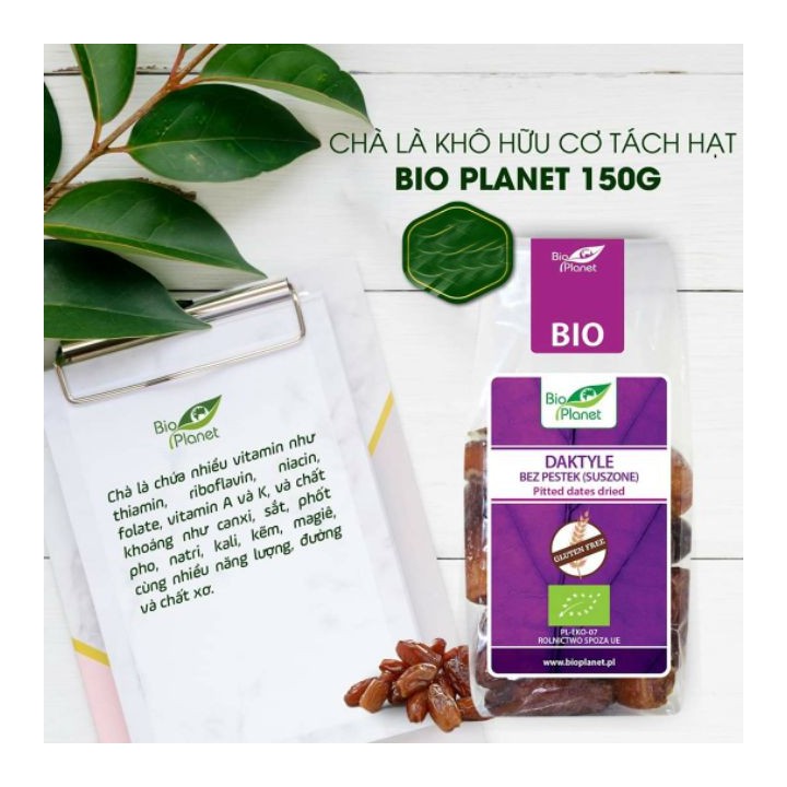 [Mã BMBAU50 giảm 7% đơn 99K] Chà là khô hữu cơ tách hạt Bio Planet 150g