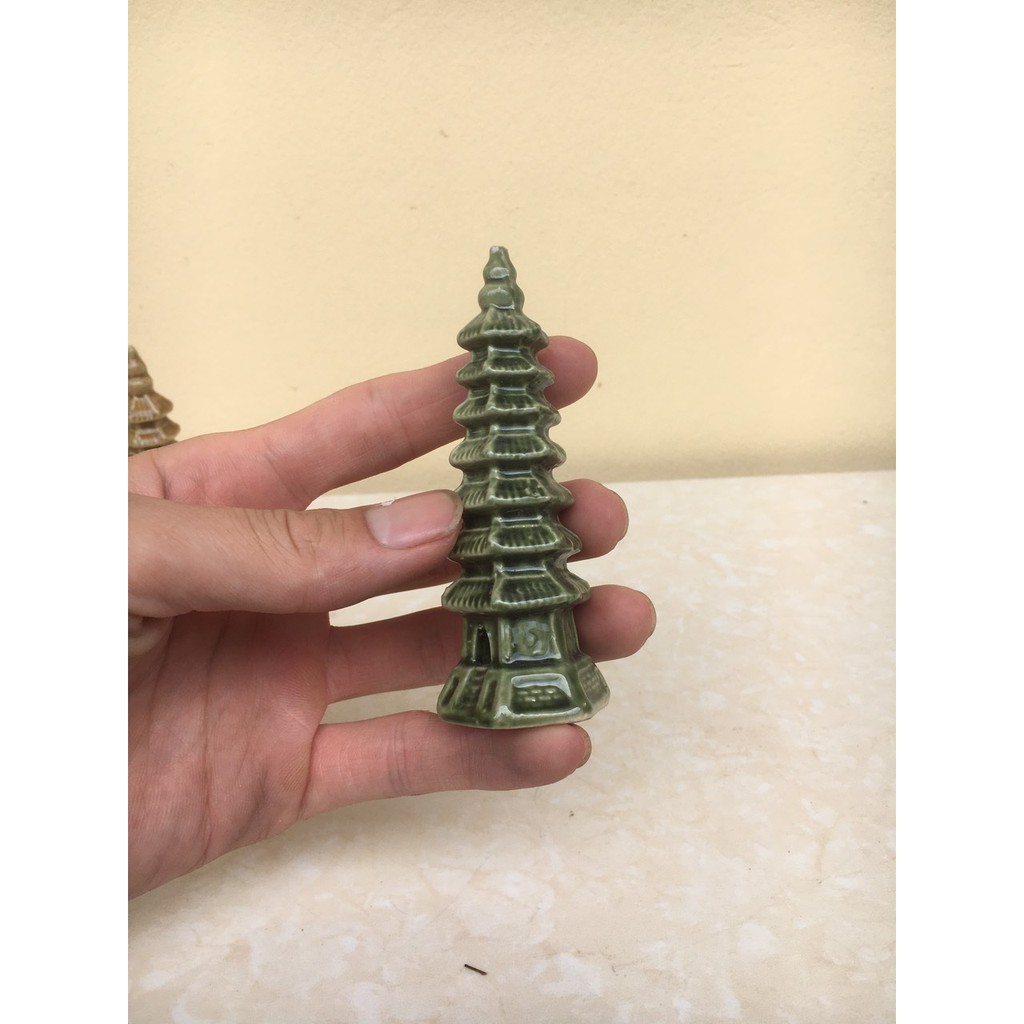 Tiểu cảnh Tháp mini gốm Bát tràng 1 size TC-28