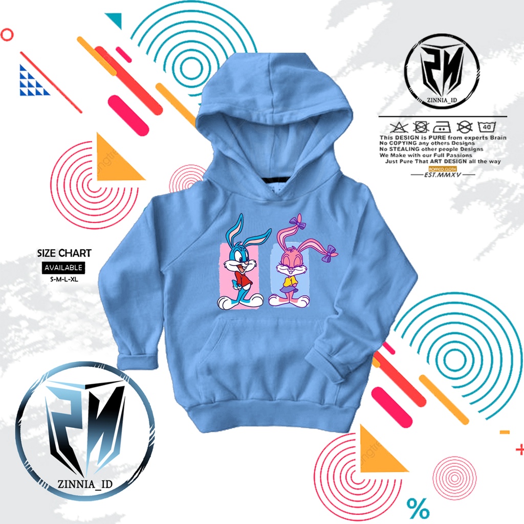 (Zinnia_Id) Áo Khoác Hoodie Chui Đầu Hình Thỏ bunny Hoạt Hình Cho Bé