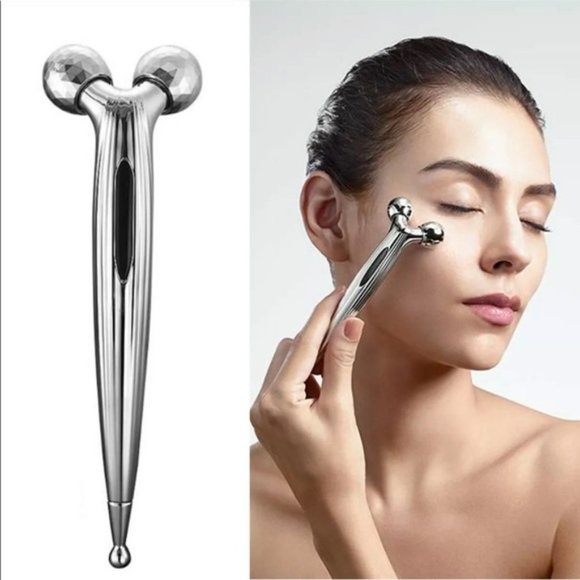 SO RICH COSMETICS ✨ Thanh lăn mặt massage Chrome Facial Tool