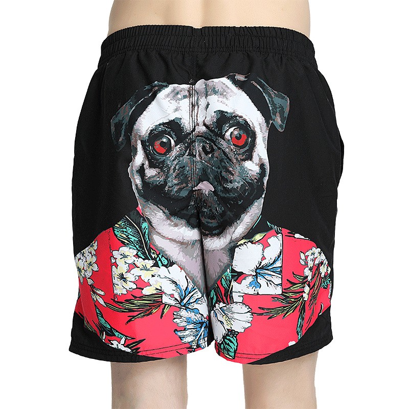 Quần Đi Biển Đôi - Quần Đùi Đôi - Thời Trang Đôi Mùa Hè - Quần Short Cặp Đôi SQ220 Black Pug