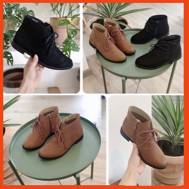 [Hàng chính hãng] Boot Nữ Da Lộn Buộc Dây Đế Bằng Thời Trang VIP25 PIZI Pizi | BigBuy360 - bigbuy360.vn