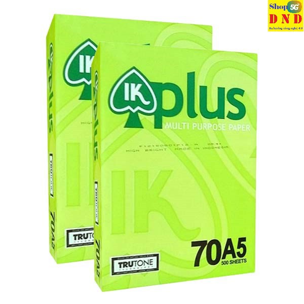 GIẤY A4, A5 IK PLUS 500 TỜ  ĐỊNH LƯỢNG 70 GSM