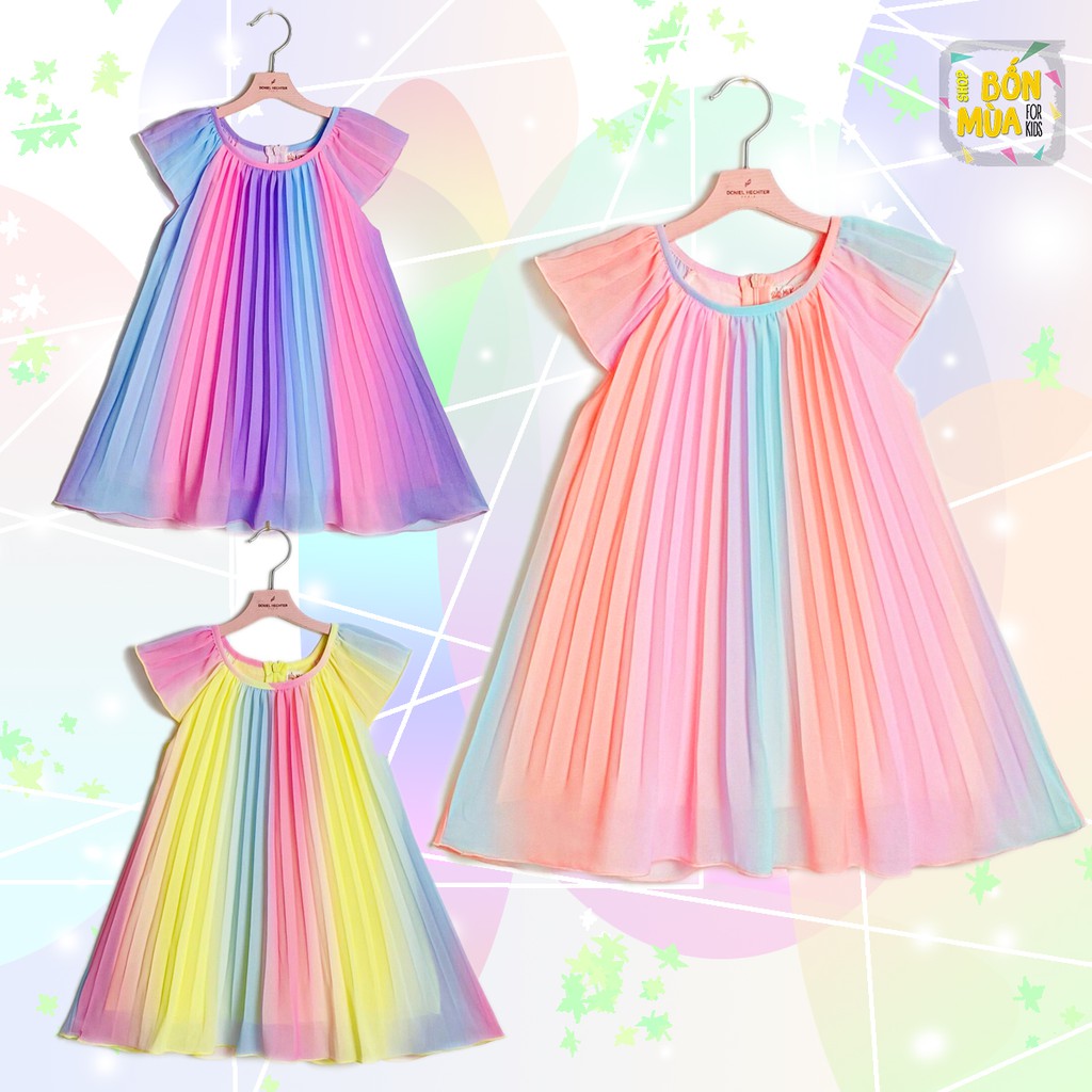 THIẾT KẾ DÁNG CHỮ A, CHẤT VOAN CHIFFON CHUYỂN MÀU RỰC RỠ CHO NGÀY HÈ - SHOP BỐN MÙA