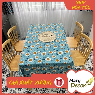 Mua Khăn trải bàn Mary Decor trang trí bàn ăn đậm chất vintage - họa tiết Hướng dương xanh KB-M07