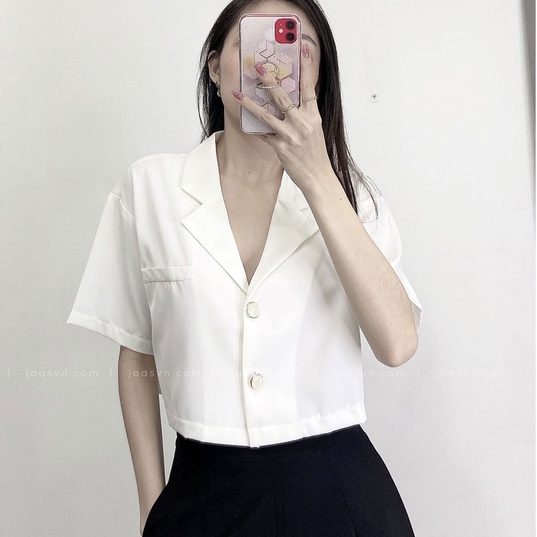 Áo vest croptop nữ tay ngắn chất lụa Ý mịn mát | WebRaoVat - webraovat.net.vn