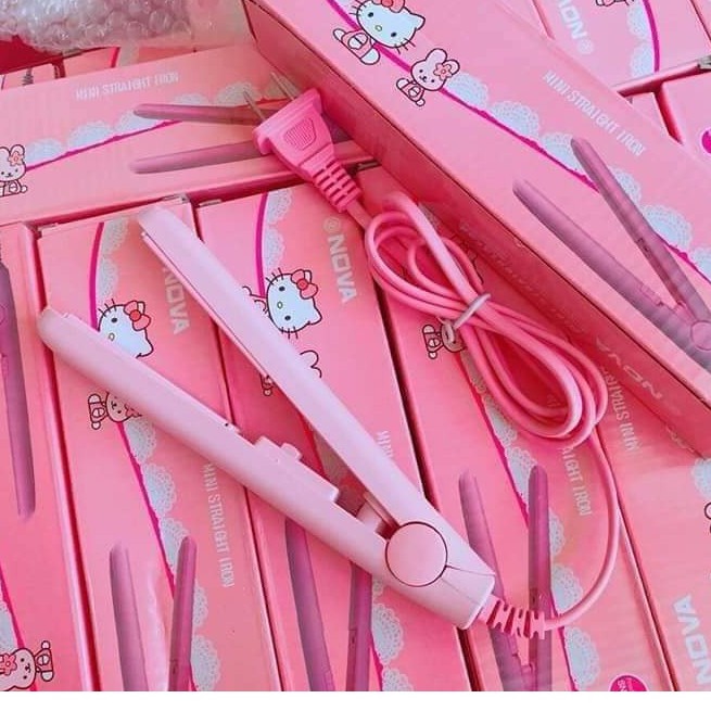 MÁY LÀ TÓC DUỖI TÓC MINI HELLO KITTY HÃNG NOVA NHỎ GỌN TIỆN DỤNG