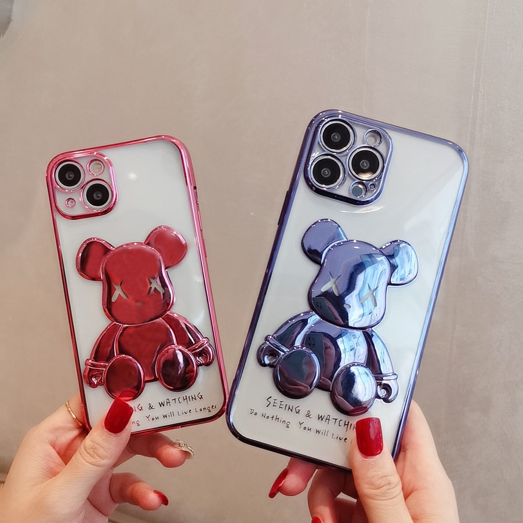 Ốp lưng trang trí hình gấu thích hợp cho iPhone 13 12 11pro Max 13 pro Max
