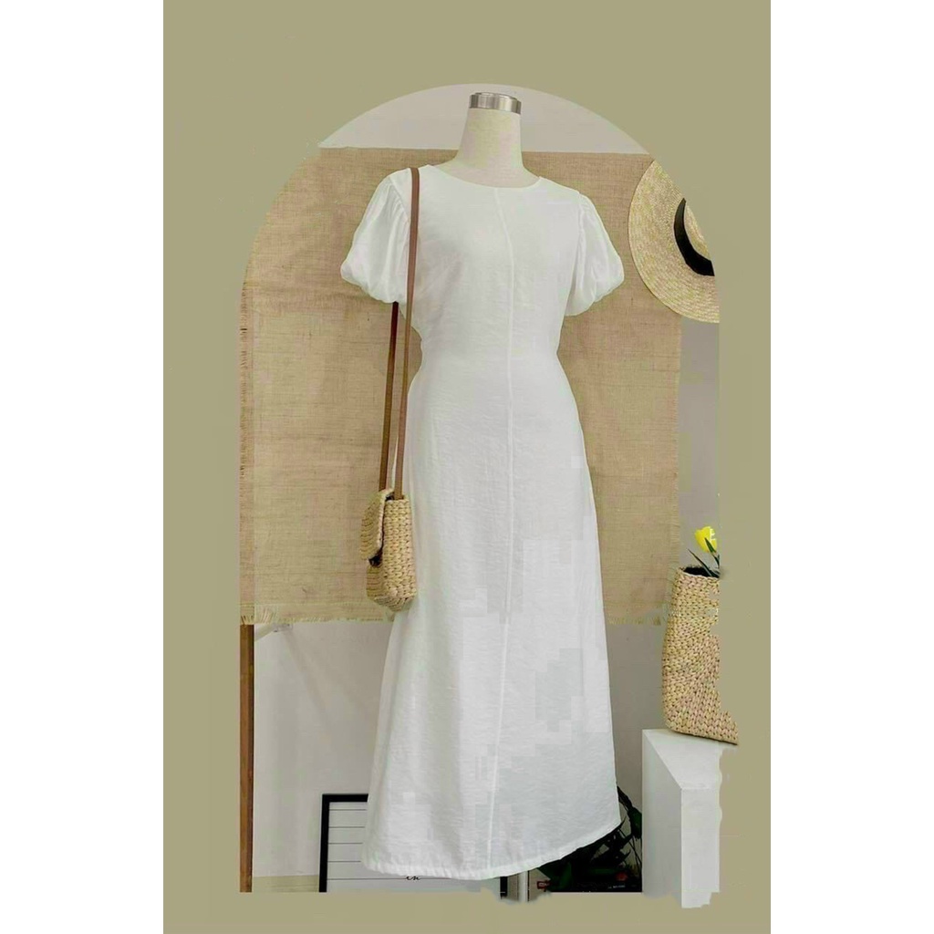 Đầm trắng đi biển cut lưng nhẹ nhàng nên thơ phong cách XUKA DRESS