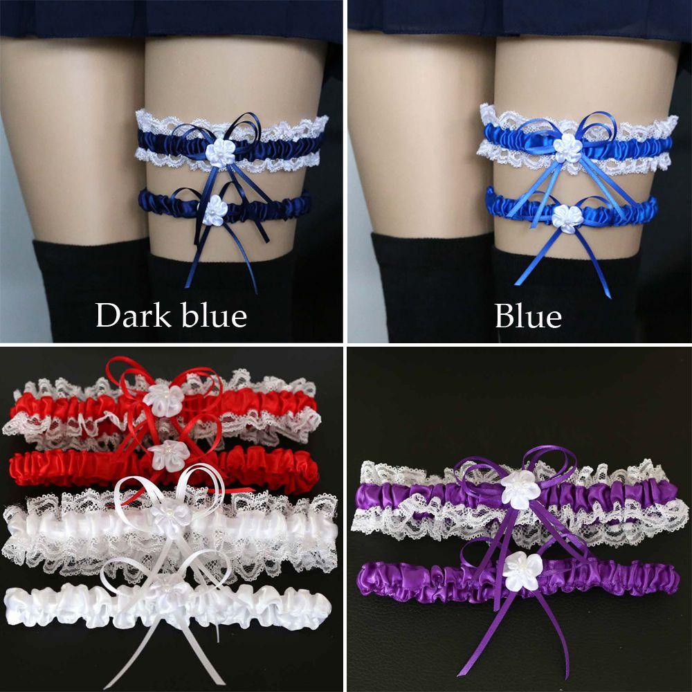 Set 2 Đai Nịt Bít Tất Đùi Đính Nơ Cho Cô Dâu