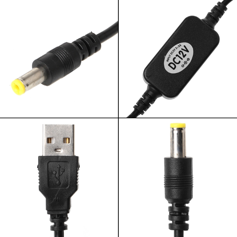 Dây Cáp Tăng Áp Usb 5v Sang Dc 12v 5.5x2.1mm Cho Dây Đèn Led