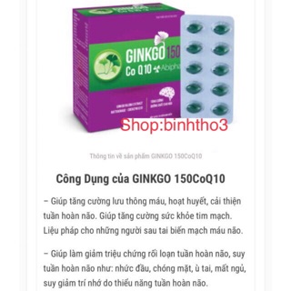 Ginkgo 150 Co Q10 Abipha  - tăng cường dưỡng chất cho não (hộp 100 viên)