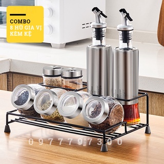 Set 8 hũ đựng gia vị nhà bếp
