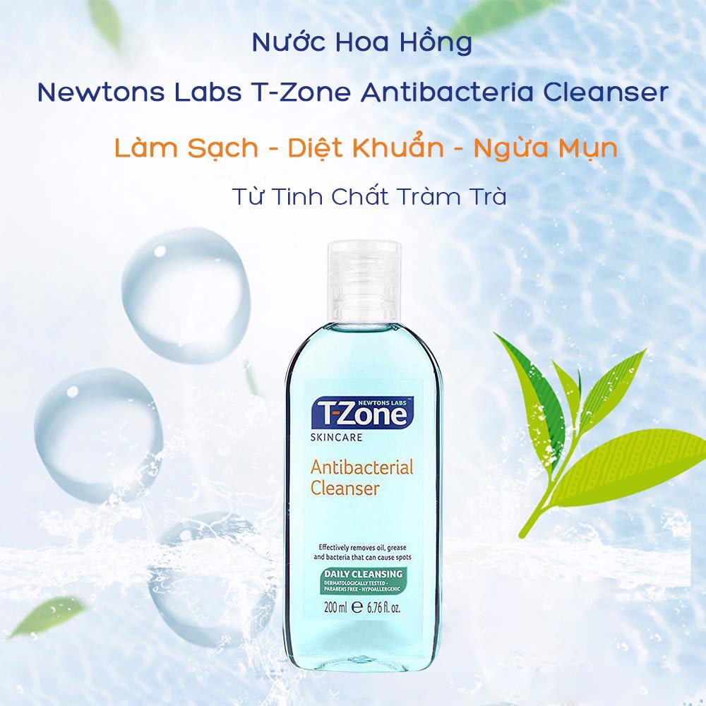 Nước Hoa Hồng Cho Da Mụn T-Zone Antibacterial Cleanser 200ml