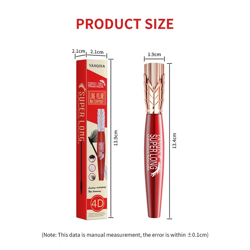 [Hàng mới về] Mascara YANQINA sợi tơ 4D chống thấm nước không nhòe chuốt mi cong dài dày