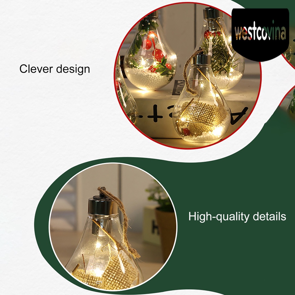 [Hot]☀ Đèn Ngủ Hình Quả Cầu Trong Suốt Chống Mòn Dùng Trang Trí Cây Thông Giáng Sinh