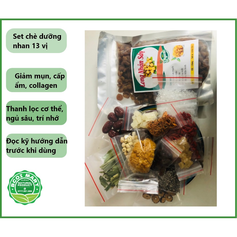 set chè dưỡng nhan tuyết yến 13 vị nấu 25-30 chén - 500gram