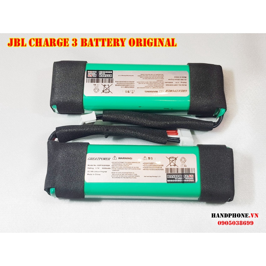 Pin DIY 3.7V 6400mAh cho loa Bluetooth JBL Charge 3 / JBL Charge 3 2016 Version