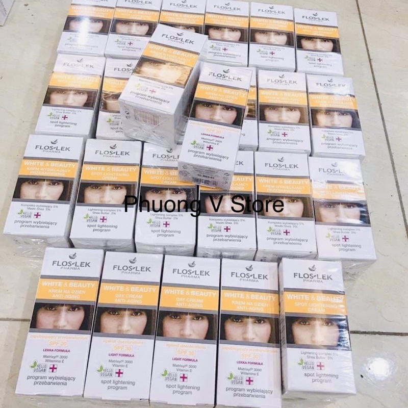 ✅ Floslek Kem Dưỡng Trắng da ban đêm Spot lightening White And Beauty 50ml