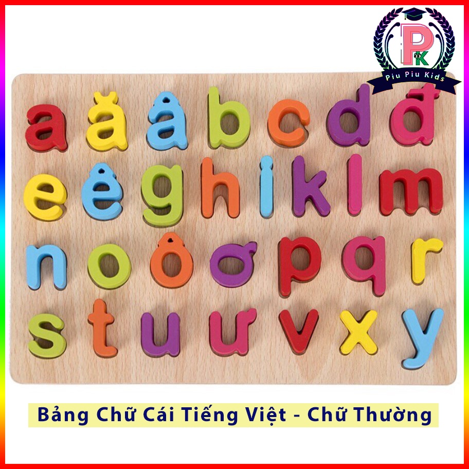 Bảng Chữ Cái Tiếng Việt Bằng Gỗ Lắp Ráp - Đồ Chơi Giáo Dục Cho Bé