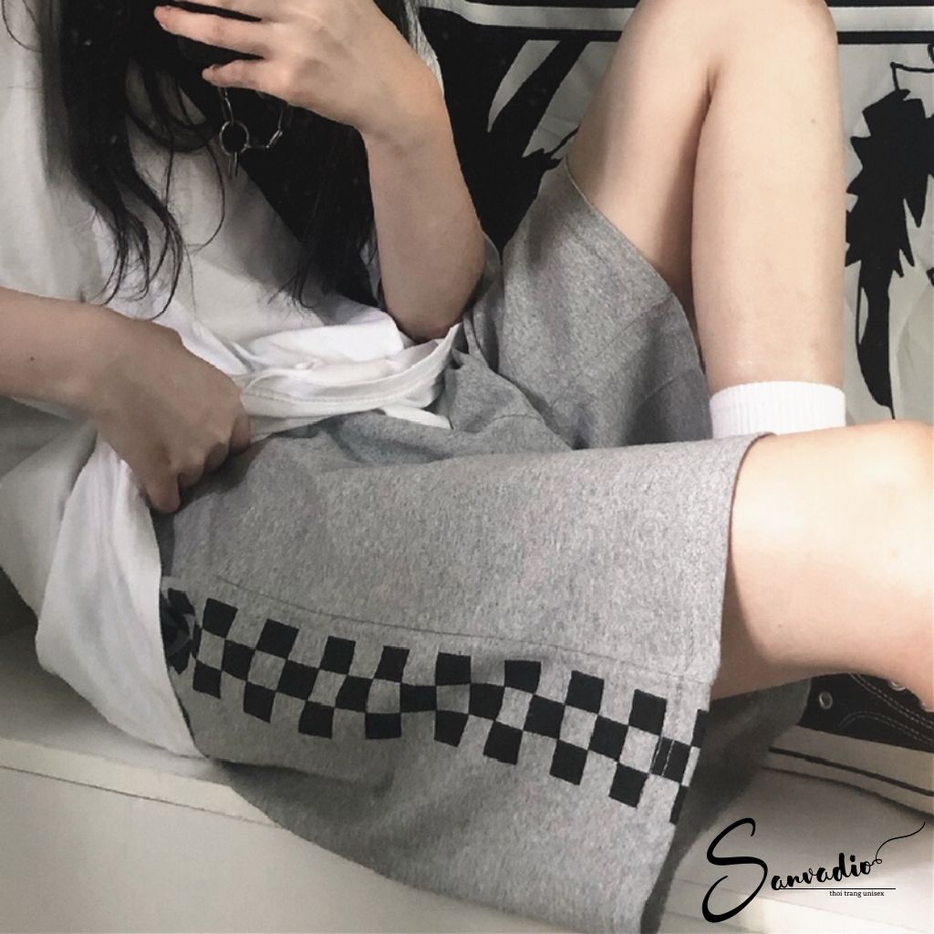 Quần short trơn SANVADIO - quần short nhiều màu kẻ ô unisex QS306