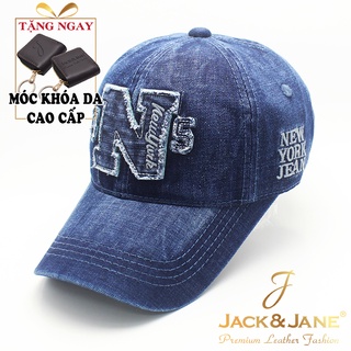 NÓN LƯỠI TRAI THỜI TRANG CHỮ N MÀU DENIM ĐẬM