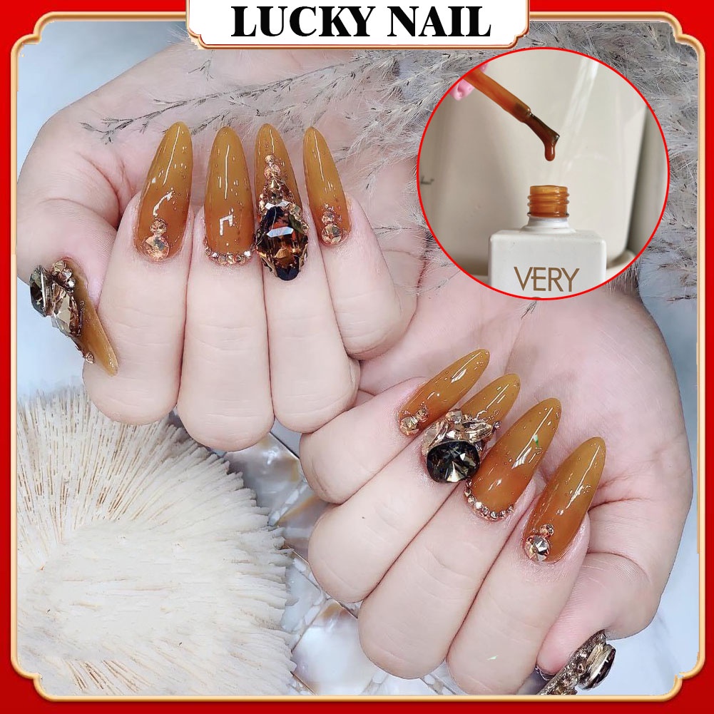 Sơn móng tay gel thạch màu hổ phách Very Good nail, Sơn móng tay hàn quốc màu hot