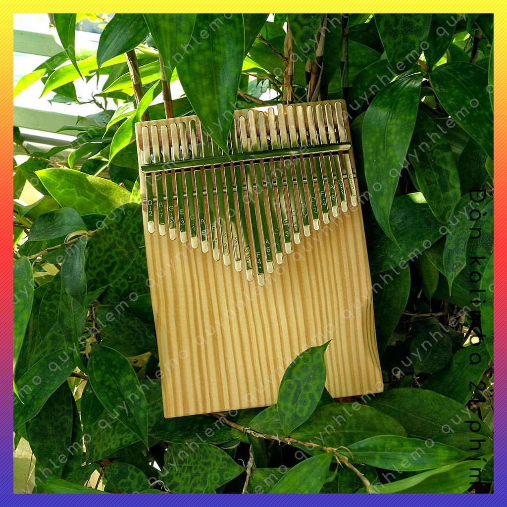 Đàn kalimba 21 phím gỗ thông Mỹ cao cấp QUYNHLEMO, Kalimba 21 phím gỗ tấm nguyên khối âm vang không tịt