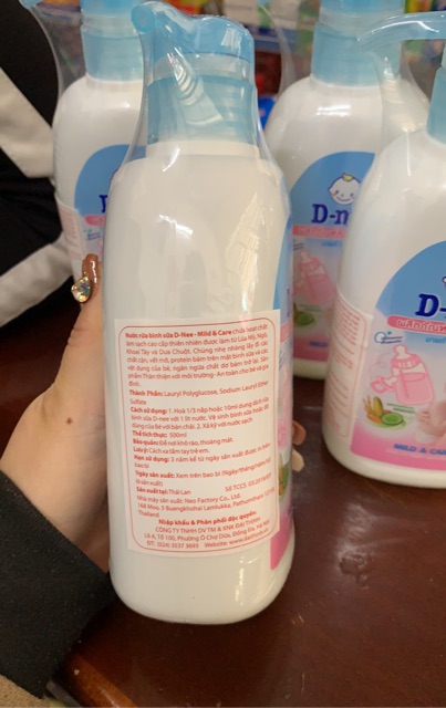 [Tem Đại Thịnh-Hàng Chuẩn] Nước Rửa Bình Sữa Dnee Chai 500ml Mild & Care