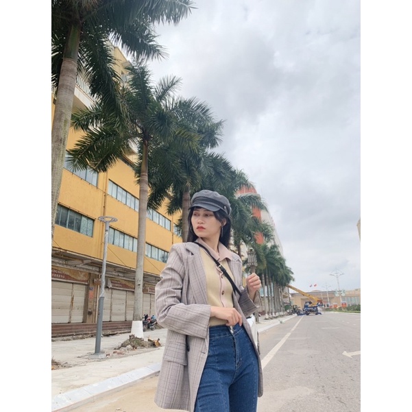 Áo blazer kẻ caro style Hàn hàng cao cấp loại 1
