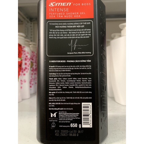 Dầu gội nước hoa X-Men For Boss Intense 650g