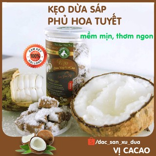 Kẹo Dừa Sáp phủ Hóa Tuyết cơm dừa sấy vị Cacao 400g cocofarm