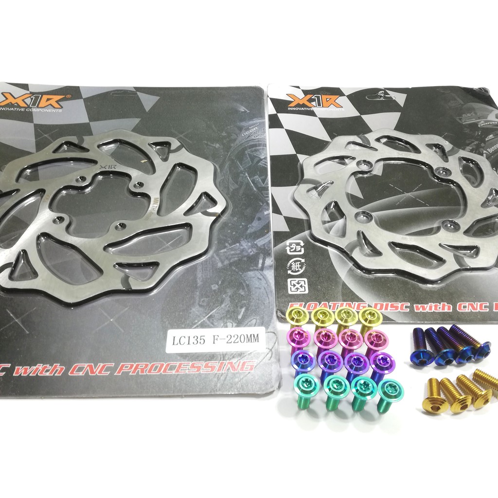 Cặp đĩa thắng trước sau X1r cho xe  Exciter 150 kèm ốc gắn