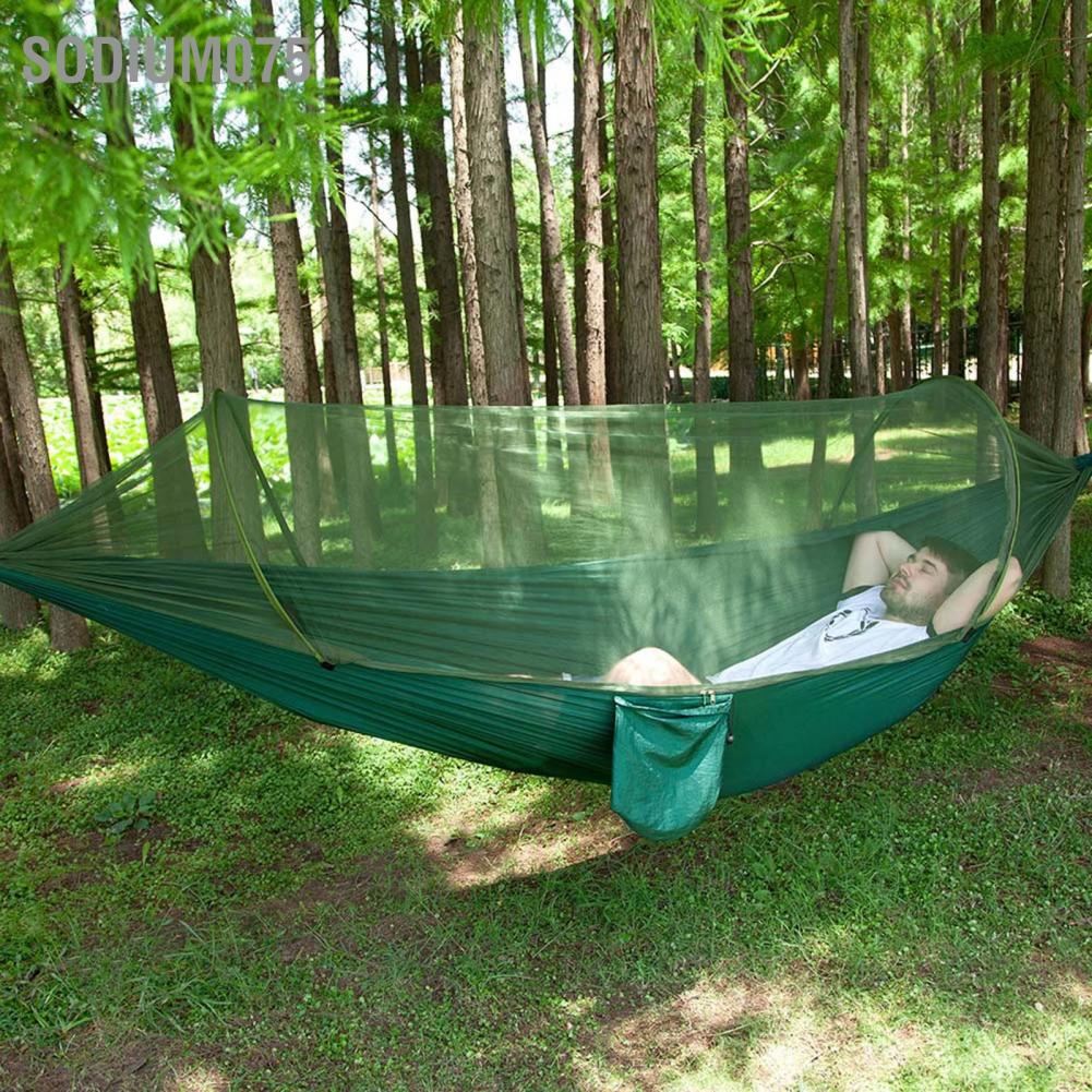 Sodium075 Double / Single Portable Camping Travel Hammock Hanging Bed with Mosquito Net