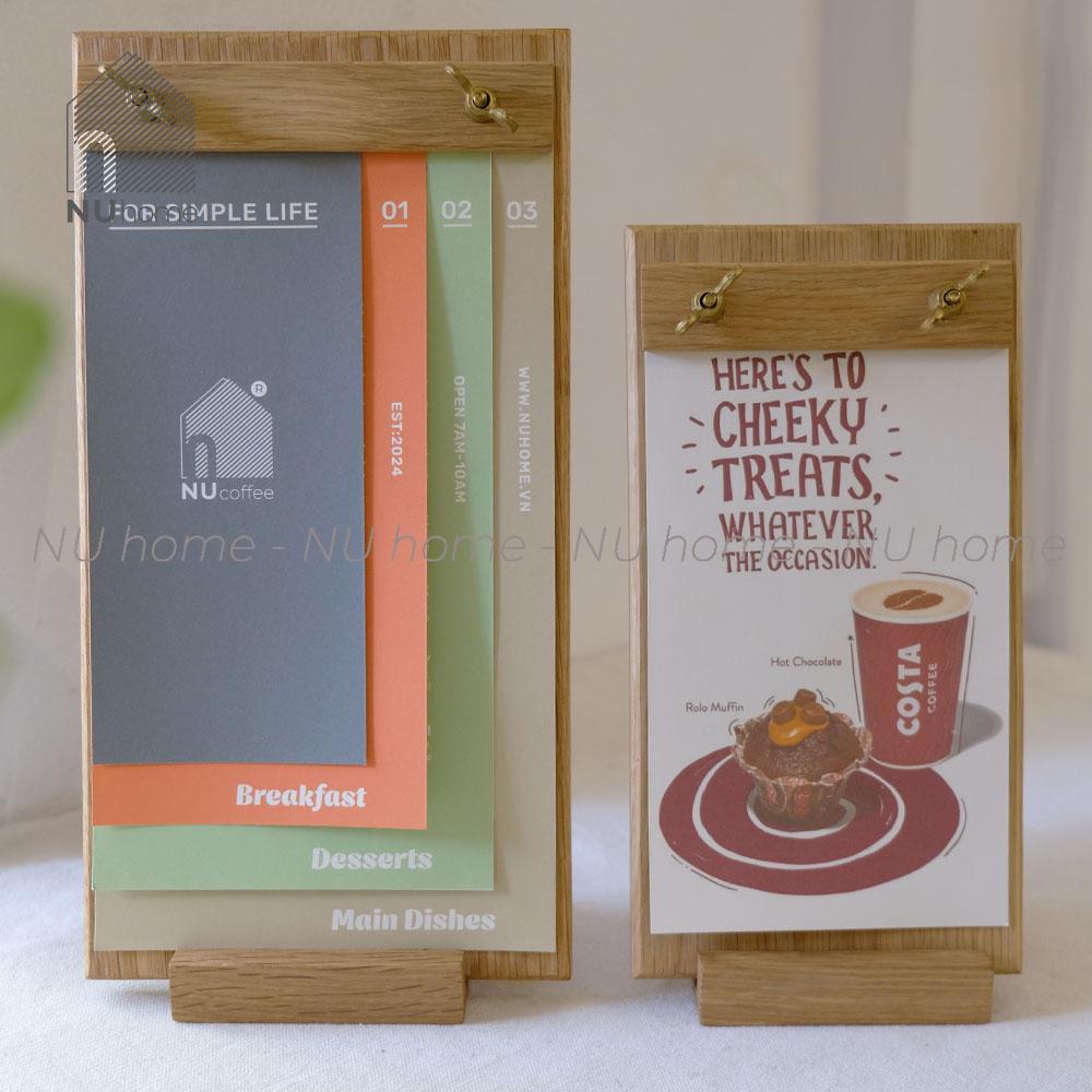nuhome.vn | Kẹp menu gỗ để bàn - Kento, được thiết kế đẹp mắt bằng chất liệu gỗ sồi tự nhiên