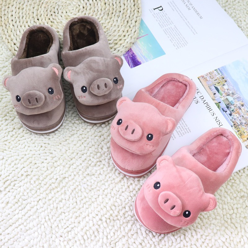 Dép Bông Hình HEO 3D cuteSục Lông hình HEO đi trong nhà cực ấm