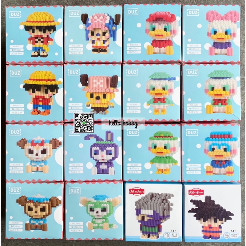Lego Nano Gear Size L DUZ & Bufan-Duffy / Vịt Donald / Naruto / Dragon Ball / Disney (Lớn hơn bình t