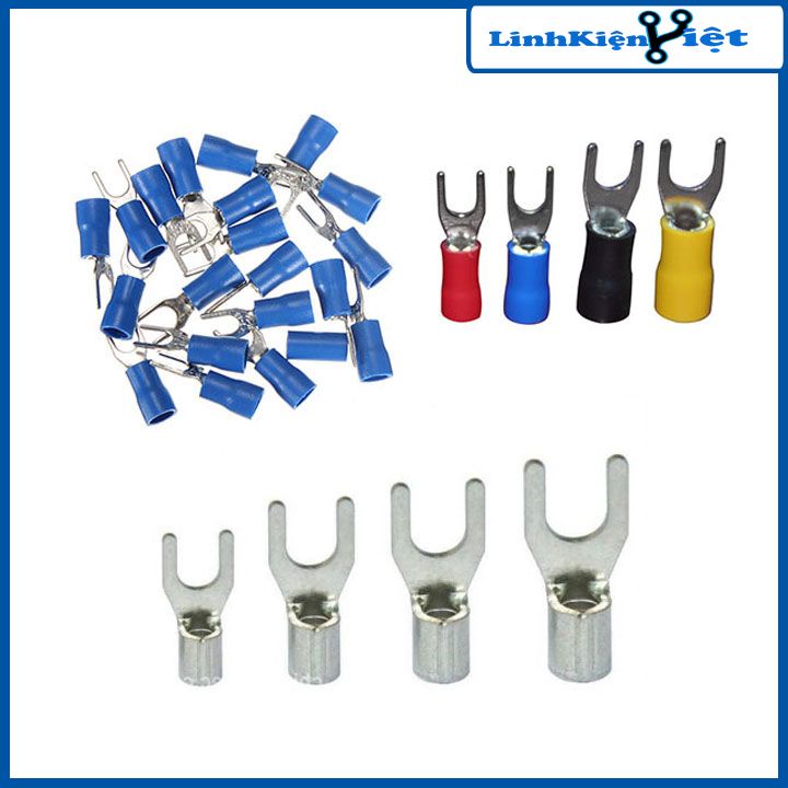 Đầu cos cốt chữ Y, càng cua đầu cốt chẻ bọc nhựa SV1.25-8 SV5.5-5 đủ mã nhiều màu