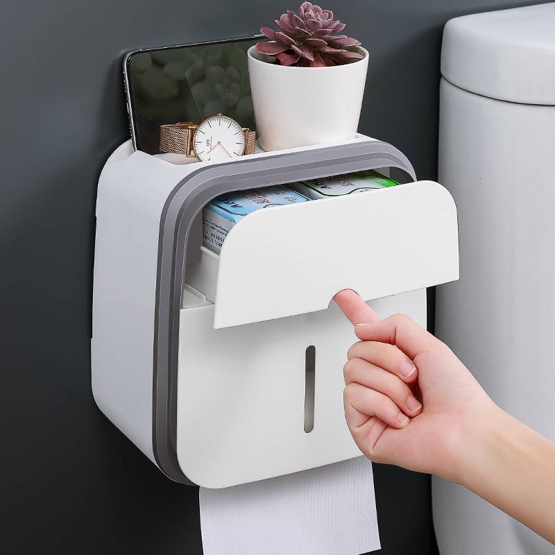nhà đời  Hộp đựng khăn giấy Hộp vệ sinh Nhà vệ sinh Giấy treo tường Hộp mực miễn phí Lỗ sáng tạo Khăn giấy chống thấm