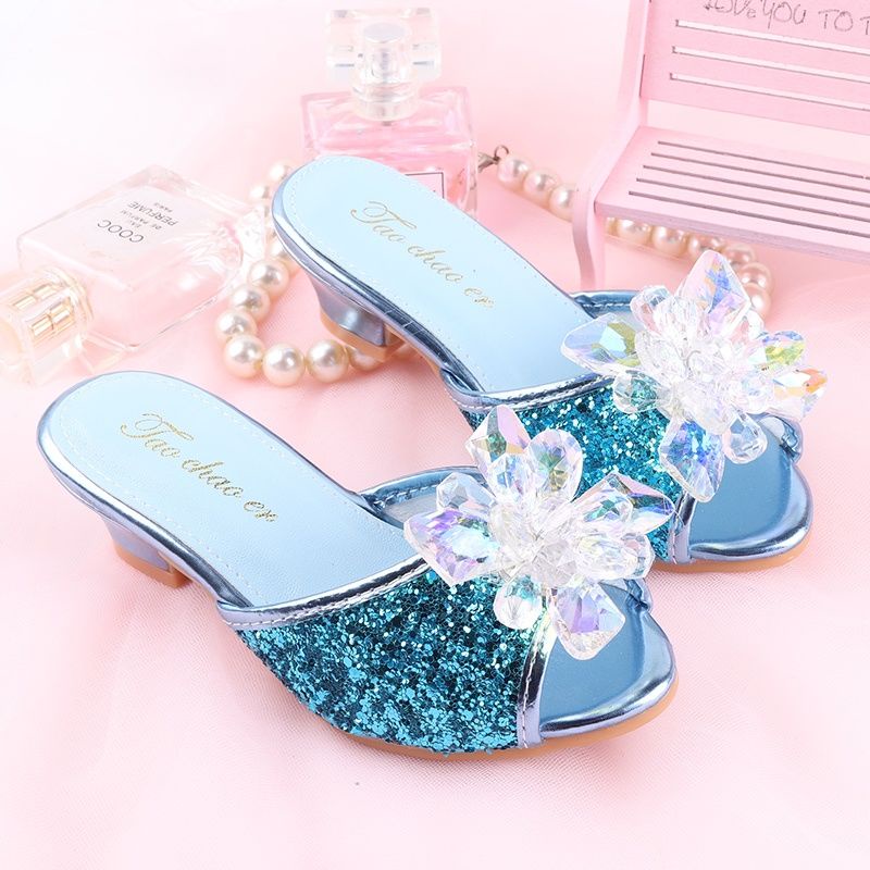 Dép Sandal Cao Gót Đế Mềm Hở Ngón Đi Trong Nhà Dành Cho Bé Gái