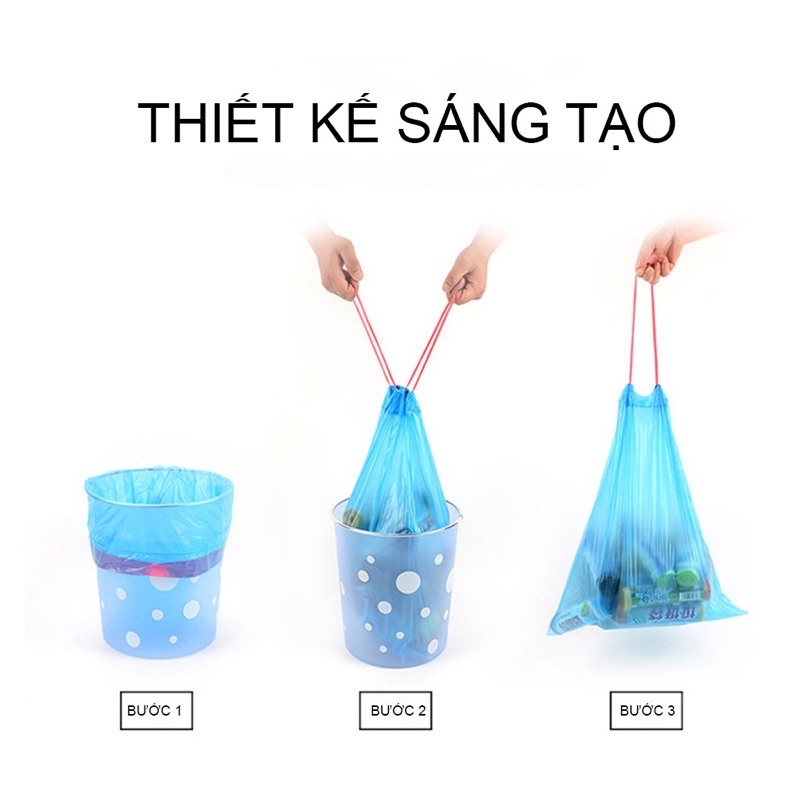 TÚI ĐỰNG RÁC CÓ DÂY RÚT THÔNG MINH TIỆN LỢI VÀ SẠCH SẼ ( Cuộn 15 Túi )