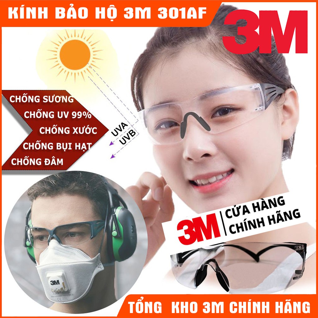 Kính Chống Bụi 3M™ SF301AF, Chống Đọng Sương, Tròng Trong