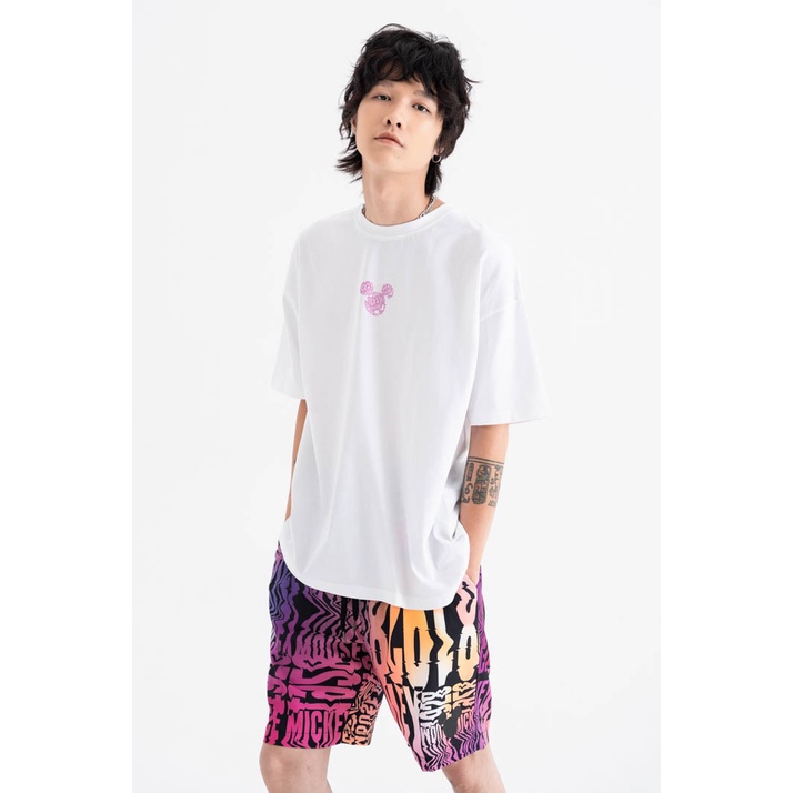 Quần Shorts BOO Unisex Vải Cotton Cao Cấp Họa Tiết Gradient Mickey BZL