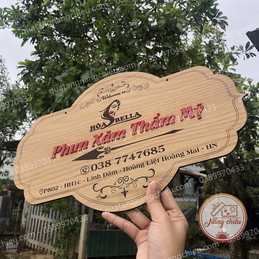 Bảng hiệu trang trí cửa hàng_ bảng hiệu cho tiệm thẩm mỹ, spa khắc theo yêu cầu_ Free thiết kế theo mẫu có sẵn