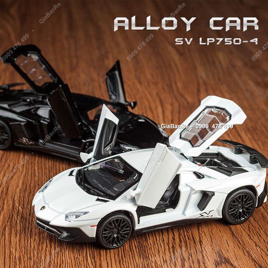 Xe Mô Hình Sắt Siêu Xe Lambo Aventador Sv Tỉ Lệ 1:32 - Trắng - Miniauto - 9750.2