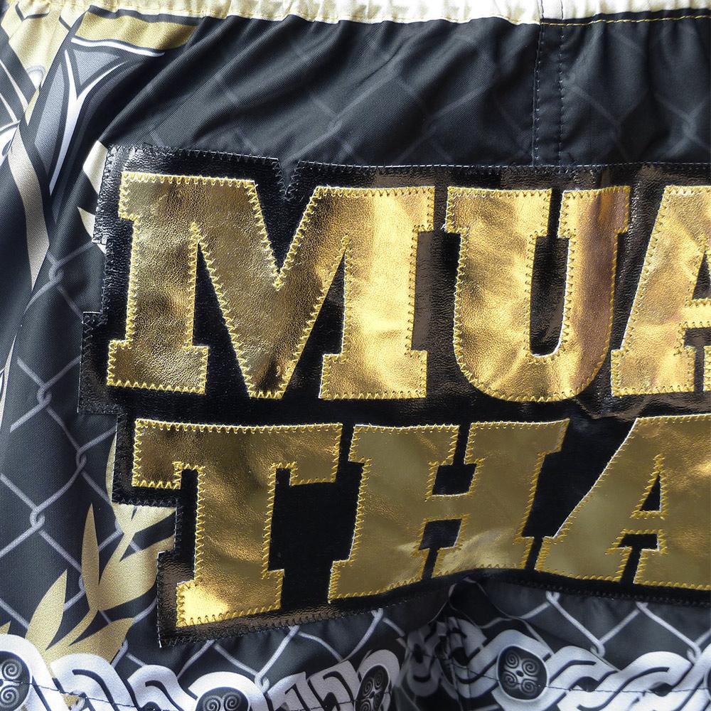 Quần Muay Thai Tuff Golden Gladiator - Black