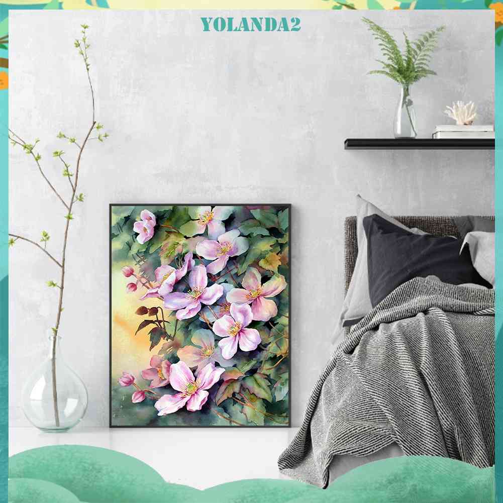 11ct Tranh Thêu Chữ Thập DIY Hình Hoa Màu Nước Kích Thước 40x50cm
