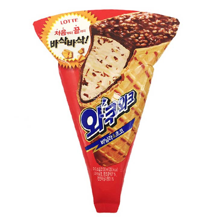 COMBO 12 KEM ỐC QUẾ DẸT WAKUWAK WAFFLE LOTTE 135ML